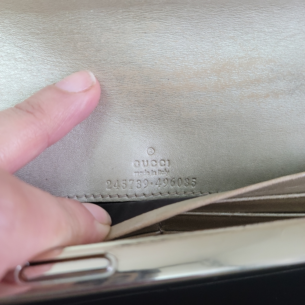 100% Authentic GUCCI LEATHER Double G Continental Wallet - Picture 7 of 16